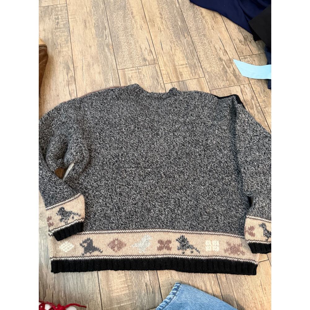 Vintage Eddie Bauer Knit Sweater Wool Crew Neck Multicolor Size Large - Picture 9 of 10